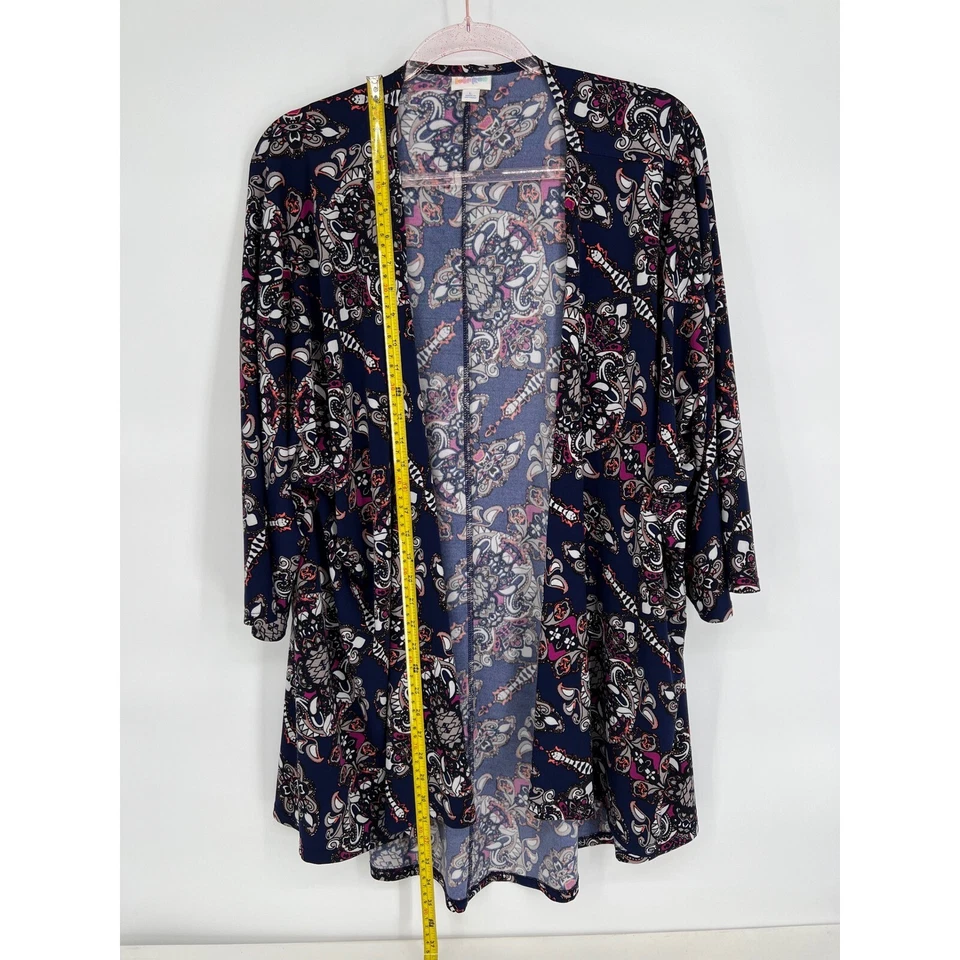 LuLaRoe Duster Kimono Open Front Paisley Print Cardigan Cover Up Large - Image 2 of 4