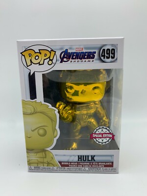 Funko POP! MARVEL Hulk Gold Chrome #499 Special Edition Bobble-Head Avengers NEU