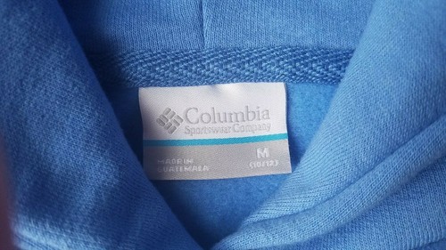 NWT COLUMBIA PFG triangle boys fleece hoodie blue lime green Medium M - Picture 8 of 9