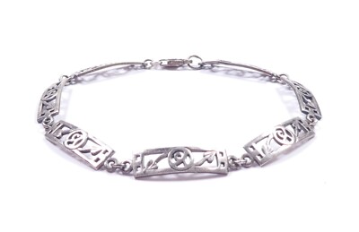 Armband Charles Rennie Mackintosh Stil 925 Sterling Silber R Glieder 7,1 g