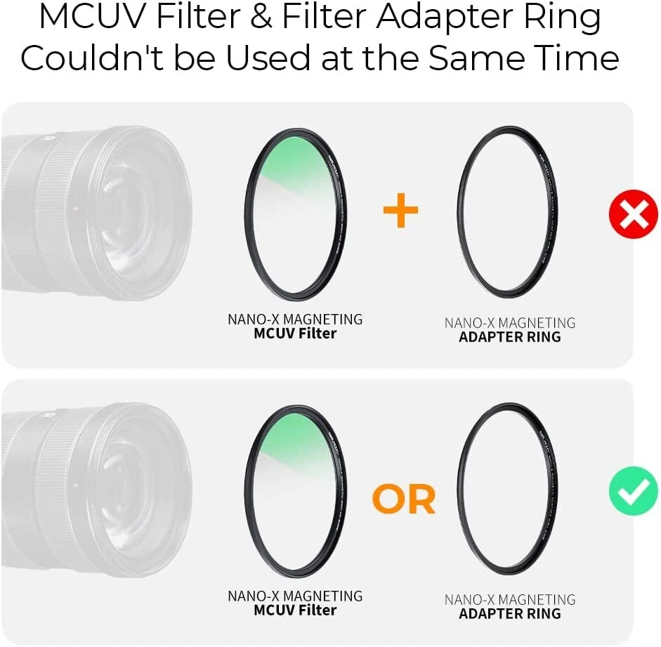 K&F Concept Magnetic Lens Filter Kit UV CPL ND1000 Magnetic Adapter Ring + Pouch - Image 3 of 4