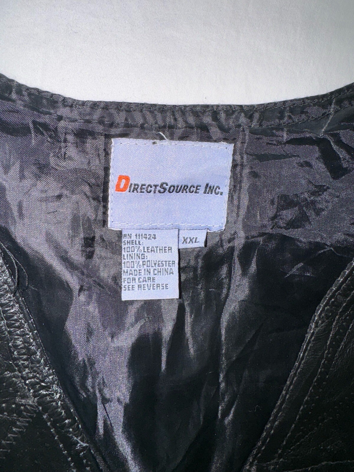 Direct Source Inc Patchwork Black Leather Men’s V… - image 4