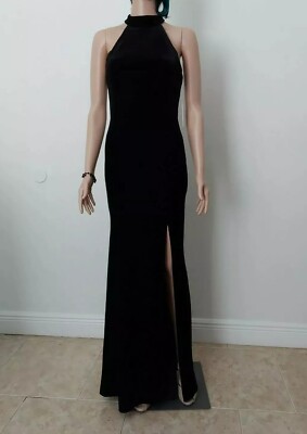 Aqua Womens Velvet Open Back Evening Dress Black 2 Aqua Womens Velvet Open Back Evening Dress Black 2