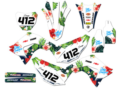 2002-2012 fits POLISPORT RESTYLE CR 125 R TROPIC White Senge Graphics Kit Com...