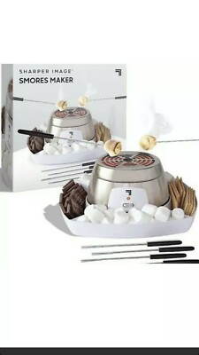SHARPER IMAGE Electric Tabletop S'mores Maker for Indoors, 6 Piece Set