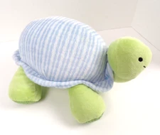 CoCaLo Baby Turtle Plush Soft Green Blue Stripes 11" Stuffed Animal Toy
