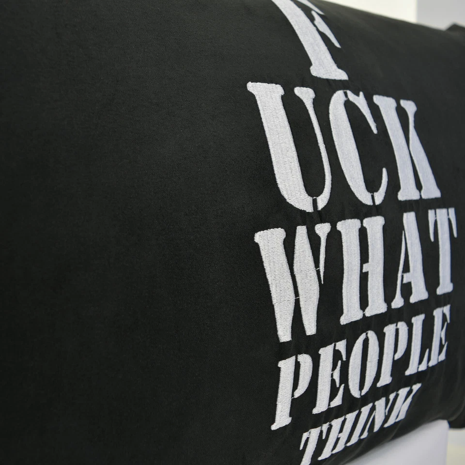 Fuck What People Think Sofakissen 40x60cm Schwarz Rocker/Punker/Hardrocker/Biker - Bild 2 von 4