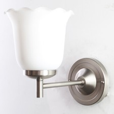 Litecraft Lampada da Parete Torchiere 1 Braccio con Paralume Floreale - Cromo Satinato Sgombero 
