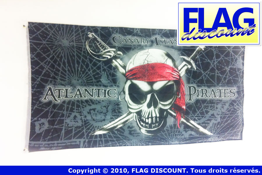 BANDIERA PIRATA CANARY ISLANDS 150x90cm - GRAN BANDIERA DEI PIRATI – TESCHIO 90