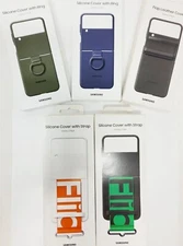Genuine Original Samsung Galaxy Z Flip4 5G Cover W/Ring Leather or Cover W/Strap