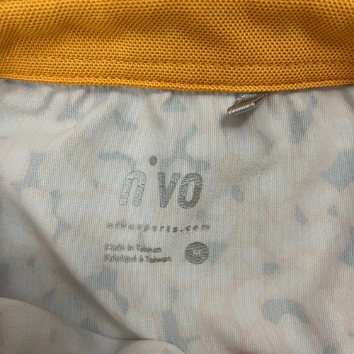 Nivo Sports Womens Polo Shirt Size M Golf Orange Gray Floral Breathable Stretch - 第 9/10 張圖片