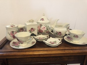 vintage wooden tea set