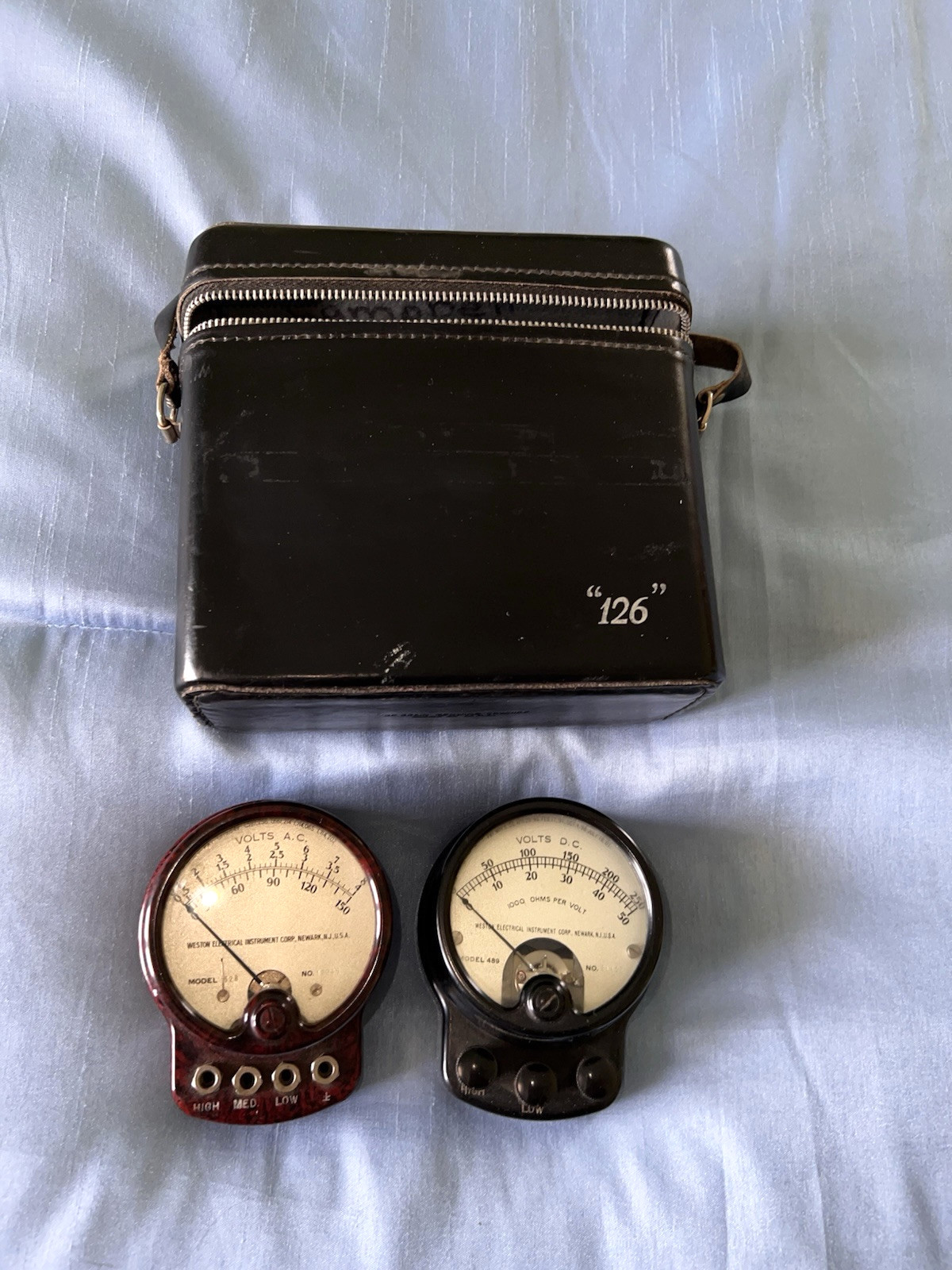 AC and DC Antique Voltmeters-Weston Electrical Instrument corp. models 528 & 489