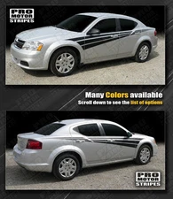 Dodge Avenger Racing Triple Side Stripes Decals 2008 2009 2010 Pro Motor