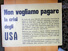 1971-PCI-Non vogliamo pagare la crisi USA-Imola-Politica-Manifesto cm 140x100+