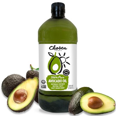 Chosen Foods 100% Pure Avocado Oil 2 L Healthy High Heat Cooking Oil, Frying....