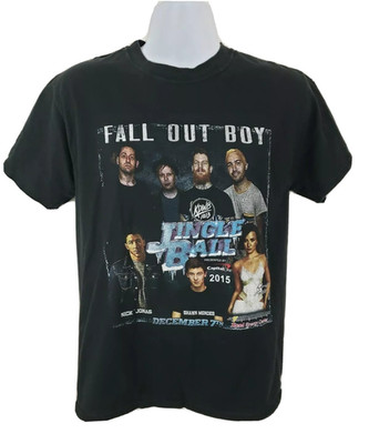 Fall Out Boy Jingle Ball 2015 Tour Shirt Medium Double Sided Concert Band Tee