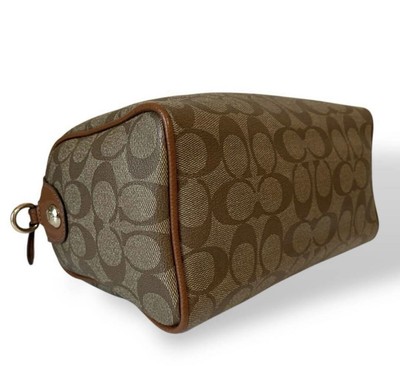 Good condition, popular COACH PVC leather brown and gold handbag