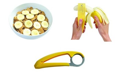 NEU OVP Chef'n Bananza Bananenschneider mit 6 Klingen gelb Banana Slicer