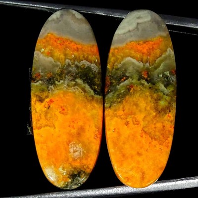 26,20 Ct Natürlicher Bumble Bee Jasper Paar Oval Cabochon Losem Edelstein