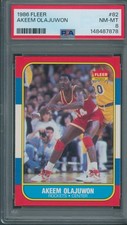 1986/87 Fleer #82 Akeem Olajuwon PSA NM-MT 8 *7878