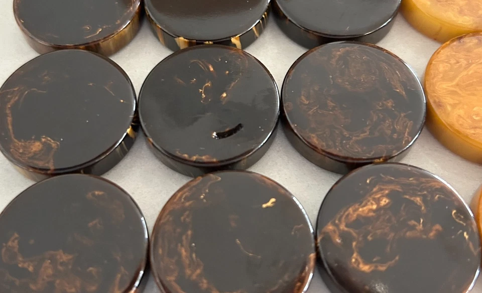 Vintage Cardinal Backgammon Set Crisloid Chips Butterscotch Brown - Image 4 of 4