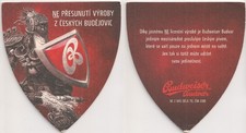 Budweiser Budvar - Old Sign Shaped Beer Mat from Czech Republic