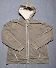 LL Bean Boys XL 18 Full Zip Sweater Jacket Hoodie Sherpa Lined Brown Kids