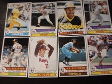 Topps 1979 LOT of Eight HOFers, Stars. Bench, Morgan,  Brett, Ryan, Rose, more.