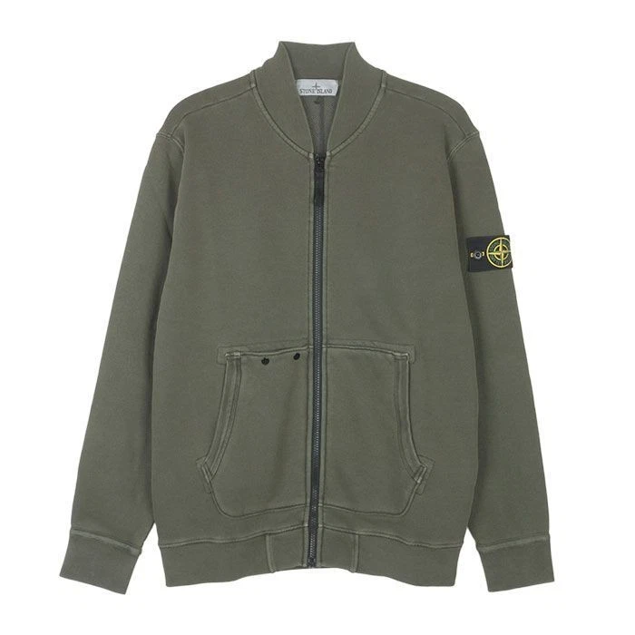 Giacca Stone Island ricamata in felpa con zip 123834038