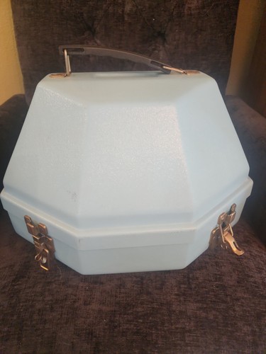 Western COWBOY HAT Can HARD SHELL PLASTIC CARRIER blue HAMMER PLASTICS