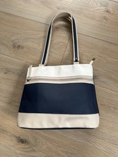 Shopper - Tasche Fb.:dblau./wß./beige
