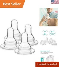 4-Pack BPA-Free Classic Silicone Nipples with Slow Flow for Comfortable Feeding