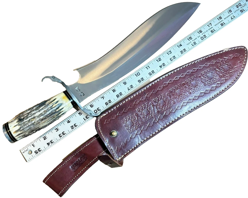 冲击餐具定制 Sasquatch 18 英寸鲍伊刀骨柄手工刀具 — 第 4/4 张图片