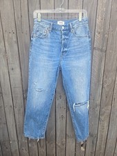 Pistola Denim Women s Size 27 Distressed Straight Leg Jeans Blue Wash