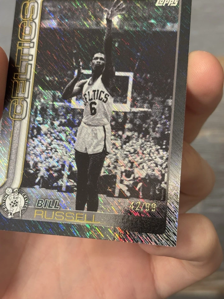 2025-26 Topps 篮球黑色星期五比尔·拉塞尔 Blackout #251 珠光/99 — 第 3/4 张图片