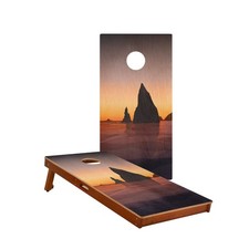 Portable Cornhole Boards Skip's Garage Mahogany Lightweight Weatherproof