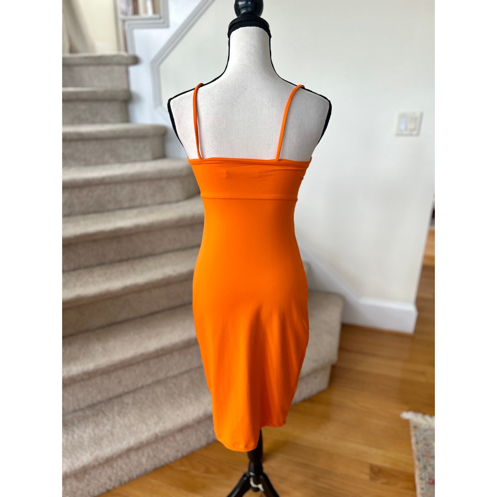 Susana Monaco Orange Square Neck Fitted Sheath Dr… - image 3