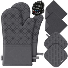 Oven Mitts and Pot Holders Set with Dishcloths, 500 Degree Heat Resistant Ove...