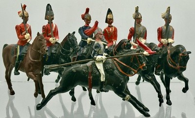 Britains frühe Blei Kavallerie Figuren, verschiedene Einheiten - sieben - Blei 54mm