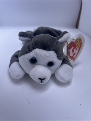 NWT Ty Rare Errors Vintage Retired Original Beanie Baby ''Nanook'' Husky Dog 1996