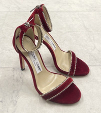 New Jimmy Choo Douchas 100 Crystal Embellished Velvet Sandal Size: 35 US 5