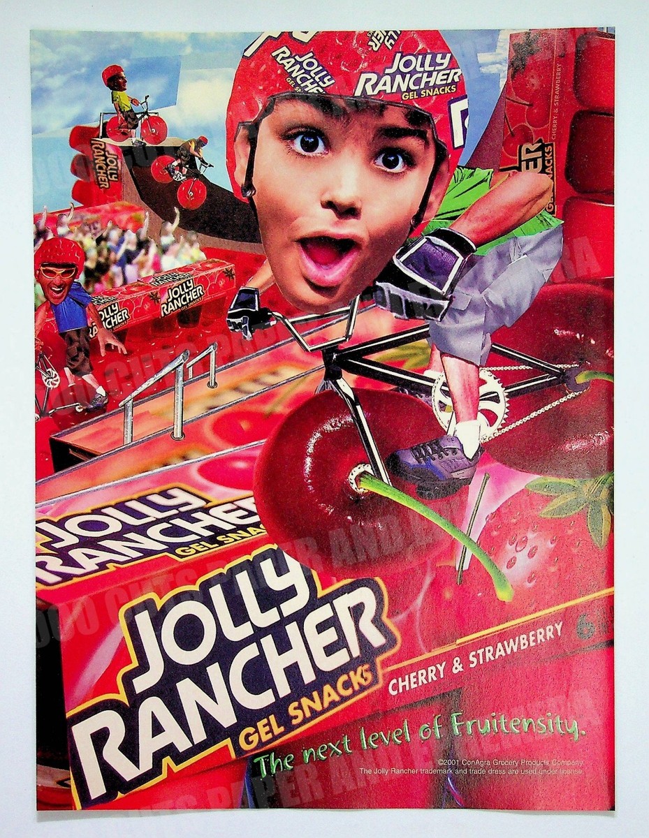 Jolly Rancher Gel Snacks BMX Cherry 2001 + Atlantis Print Magazine