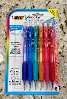 BIC Velocity Farbminen-Bleistift Set – 0,7 Mm, 12 Stift In 6 Farben Mit Radiergummi