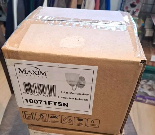 Maxim Lighting Stefan 1 Light Wall Sconce, Satin Nickel - 10071FTSN - Picture 2 of 2