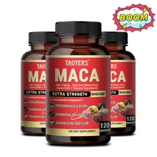 Maca Root Capsules 8050mg |120 Pills | Red, Yellow,Black Maca Supplements USA