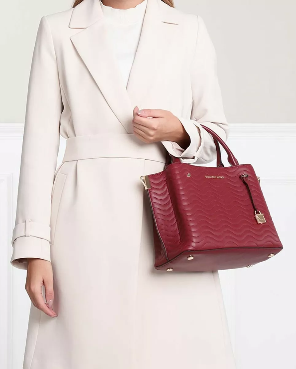 Michael Kors Arielle Md Quilted Satch Brandy Handbag New 30f9gi5s2l