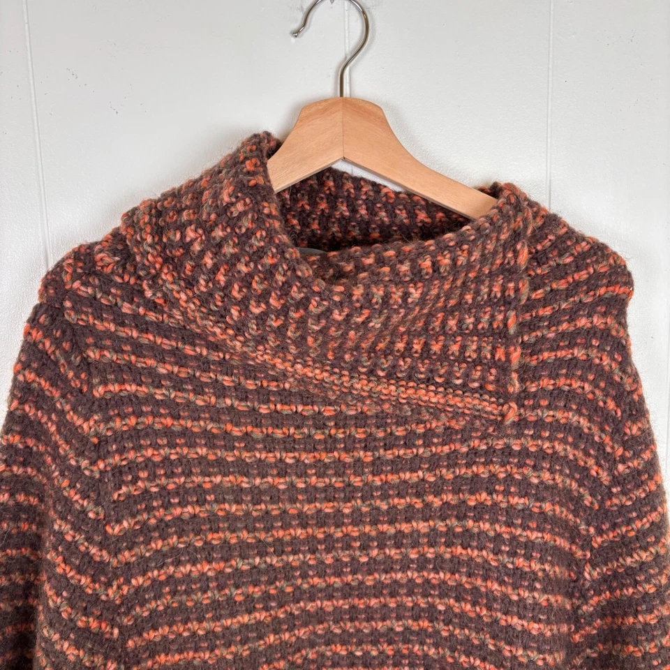 Renee's NYC Mohair Alpaca Cowl Neck Poncho Sweater Knit Made in Italy One Size - Image 2 of 4