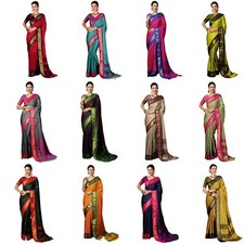 Women's Banarasi Jacquard Kanjivaram Silk Saree with Unstitched Blouse Piece