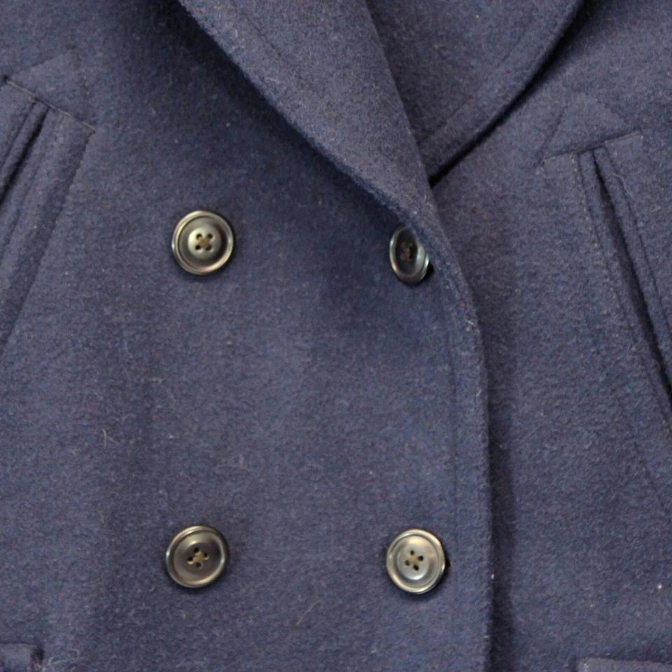 Abercrombie & Fitch Men's Navy Blue Wool Blend Coat Jacket Small - Image 4 of 4